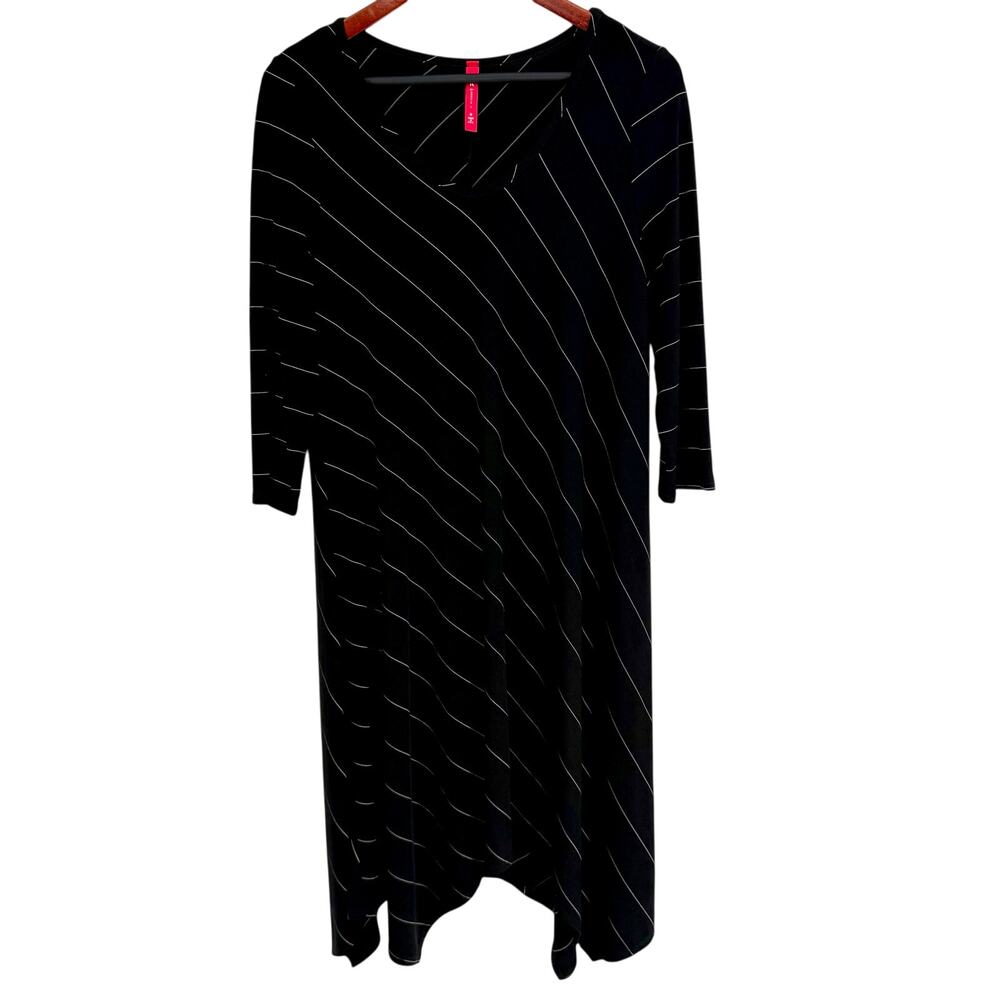 NEW NWOT IC by Connie K Medium Black Stretchy Wearable Art to Wear Dress Artsy